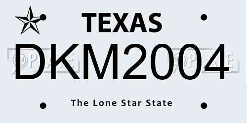 DKM2004 Texas License Plate