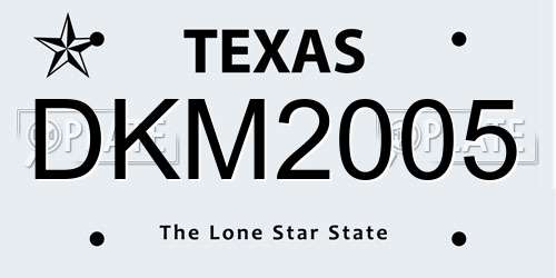 DKM2005 Texas License Plate