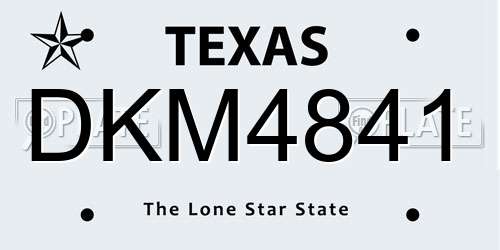 DKM4841 Texas License Plate