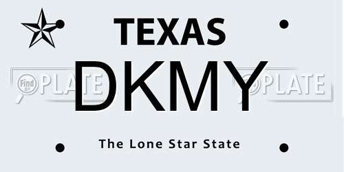 DKMY Texas License Plate