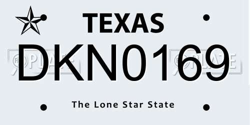 DKN0169 Texas License Plate
