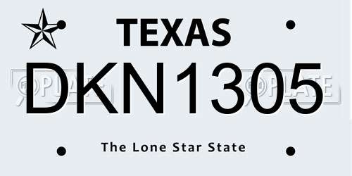 DKN1305 Texas License Plate