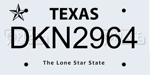 DKN2964 Texas License Plate