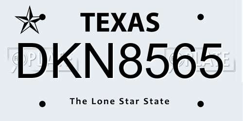DKN8565 Texas License Plate