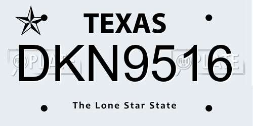DKN9516 Texas License Plate