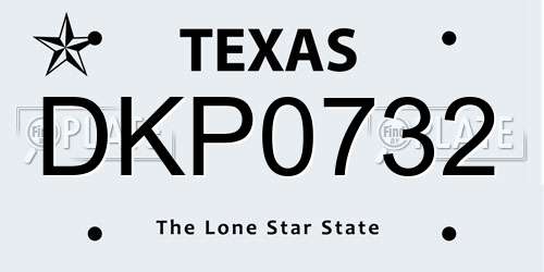 DKP0732 Texas License Plate