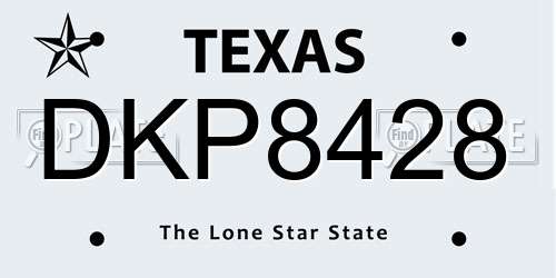 DKP8428 Texas License Plate