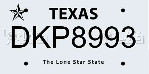 DKP8993 Texas License Plate
