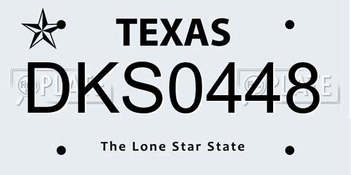 DKS0448 Texas License Plate