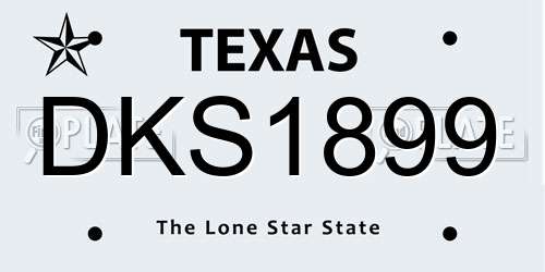 DKS1899 Texas License Plate