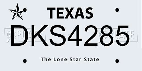 DKS4285 Texas License Plate