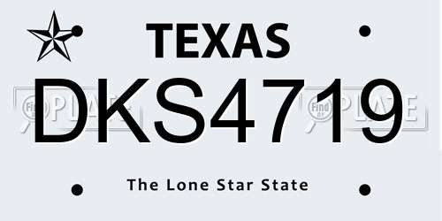 DKS4719 Texas License Plate