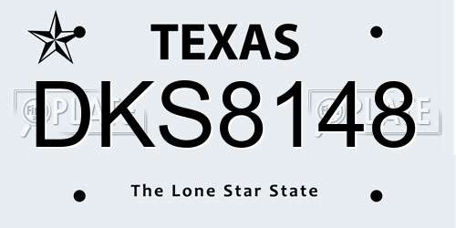 DKS8148 Texas License Plate