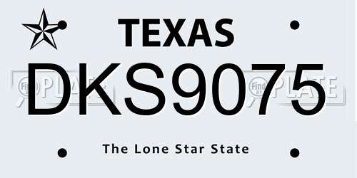 DKS9075 Texas License Plate