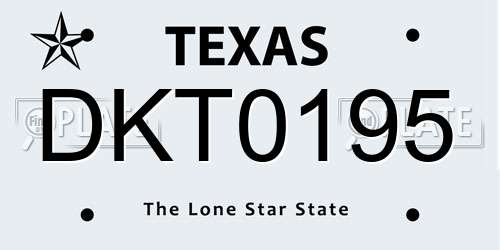 DKT0195 Texas License Plate