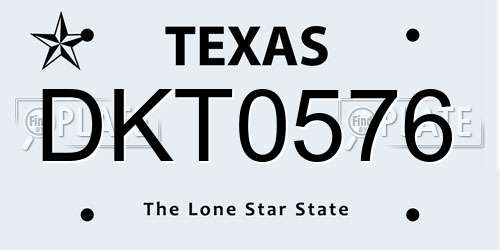 DKT0576 Texas License Plate
