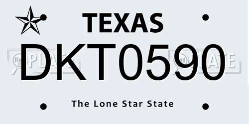 DKT0590 Texas License Plate