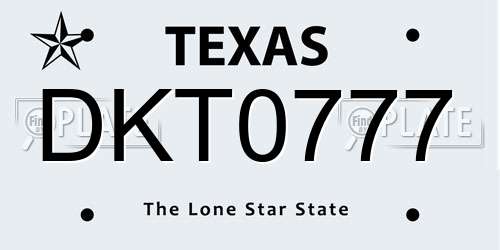 DKT0777 Texas License Plate