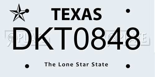 DKT0848 Texas License Plate