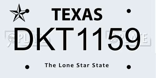 DKT1159 Texas License Plate