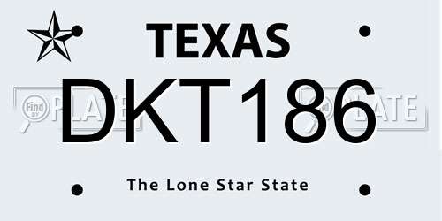 DKT186 Texas License Plate