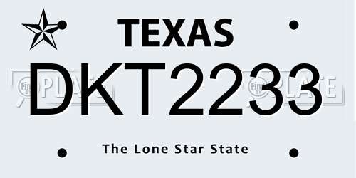 DKT2233 Texas License Plate