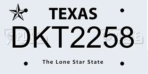 DKT2258 Texas License Plate