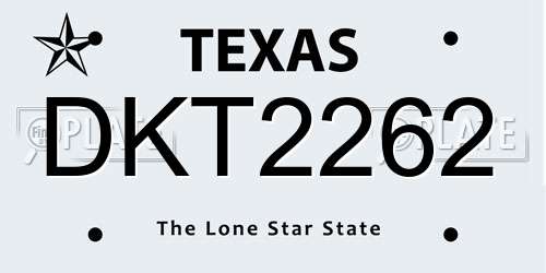 DKT2262 Texas License Plate