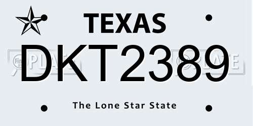 DKT2389 Texas License Plate