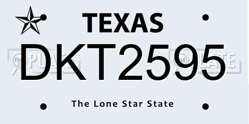 DKT2595 Texas License Plate