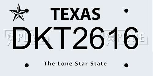 DKT2616 Texas License Plate