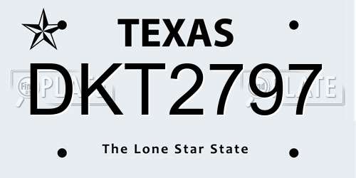 DKT2797 Texas License Plate