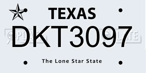 DKT3097 Texas License Plate
