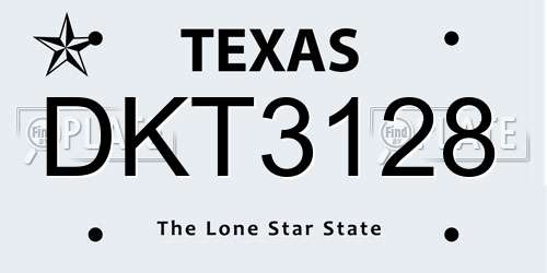 DKT3128 Texas License Plate