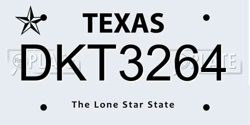 DKT3264 Texas License Plate