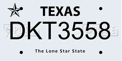 DKT3558 Texas License Plate