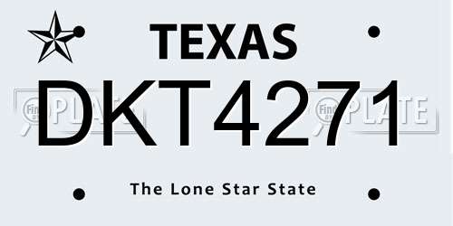 DKT4271 Texas License Plate