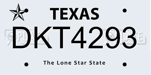 DKT4293 Texas License Plate
