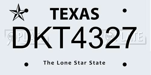 DKT4327 Texas License Plate