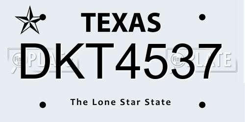 DKT4537 Texas License Plate
