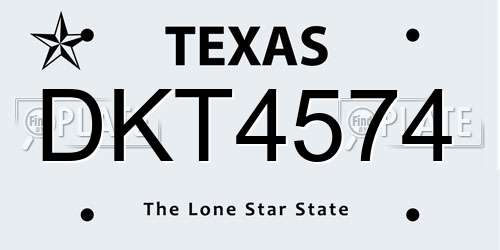 DKT4574 Texas License Plate