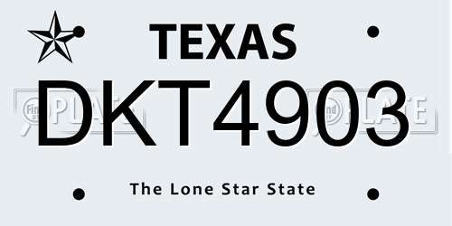 DKT4903 Texas License Plate