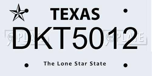 DKT5012 Texas License Plate