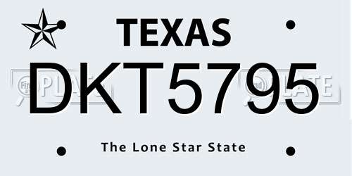 DKT5795 Texas License Plate