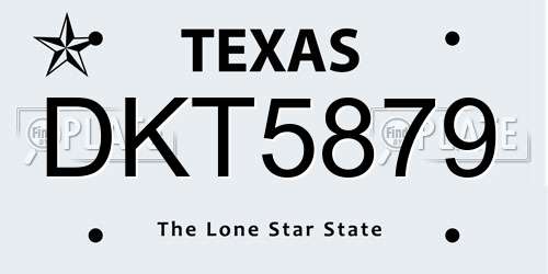 DKT5879 Texas License Plate