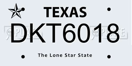 DKT6018 Texas License Plate
