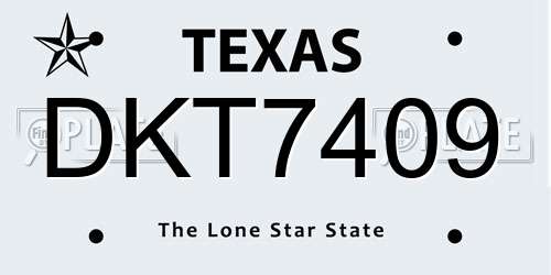 DKT7409 Texas License Plate