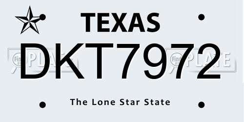 DKT7972 Texas License Plate