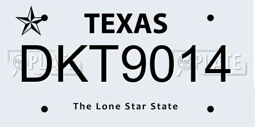 DKT9014 Texas License Plate