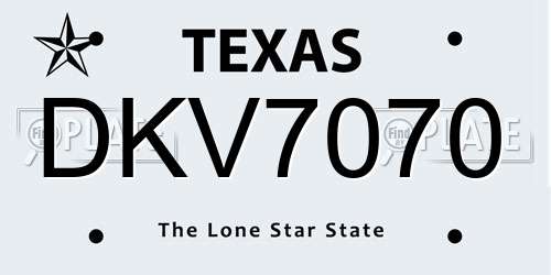 DKV7070 Texas License Plate